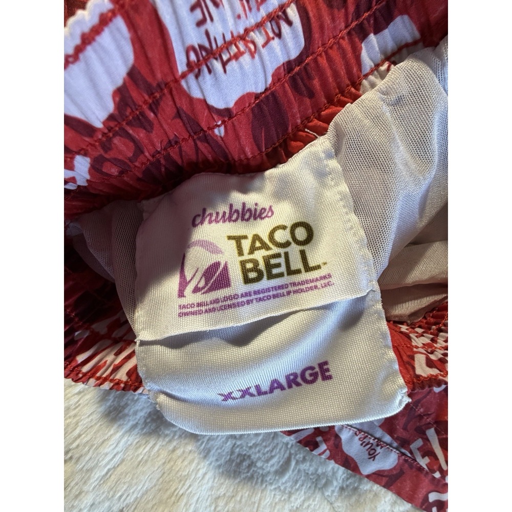 Chubbies Swim Trunks TACO BELL Shorts Fire Sauce 5" Stretch Lined Mens XXL - Picture 3 of 3